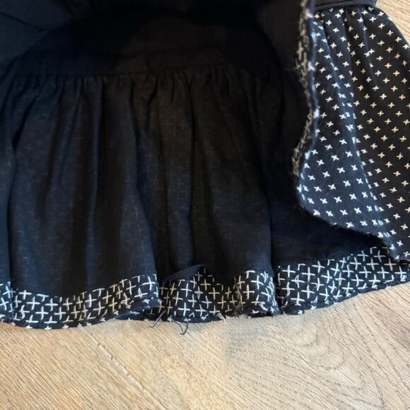 Vintage Black Drop-Waist Dress With Polka Dot Collar & Ruffle Hem - Picture 3 of 8